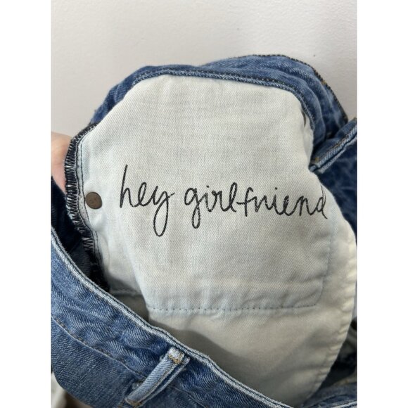 Grlfrnd Shorts Womens Blue Denim Cut Offs Poppy High Rise Distressed Size 26 - Picture 7 of 9